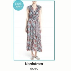 NWT Robert Rodriguez Blue and Red Midi Dress